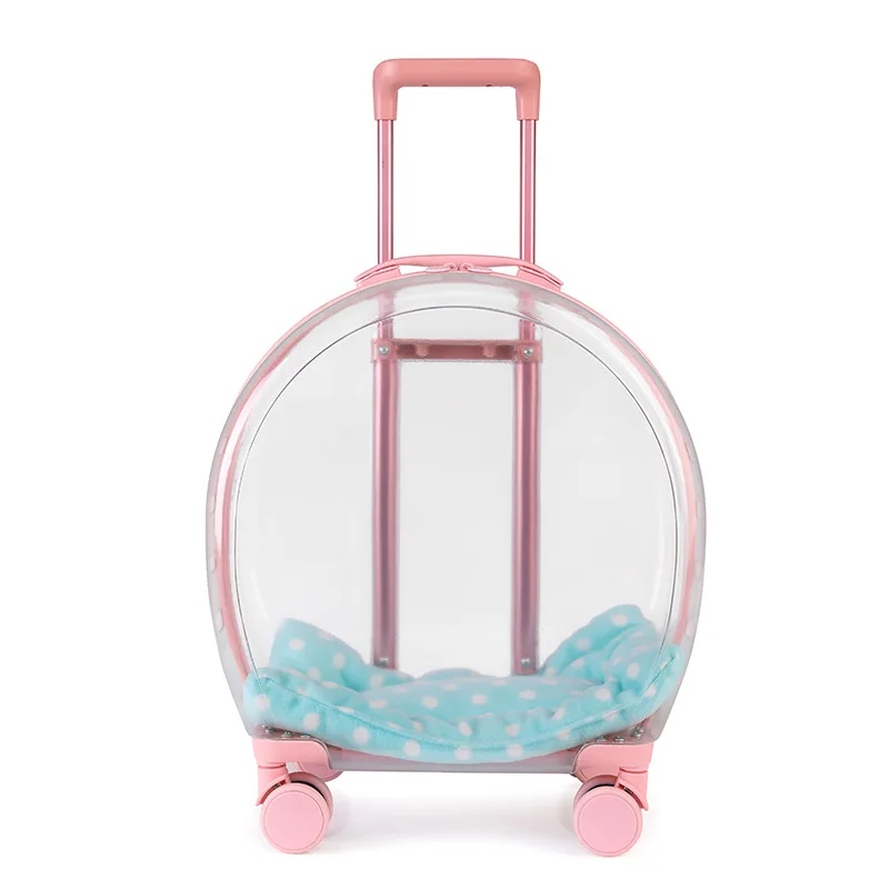 Cat nest trolley case portable with wheels fully transparent aviation dog tote bag luggage pet bag travel