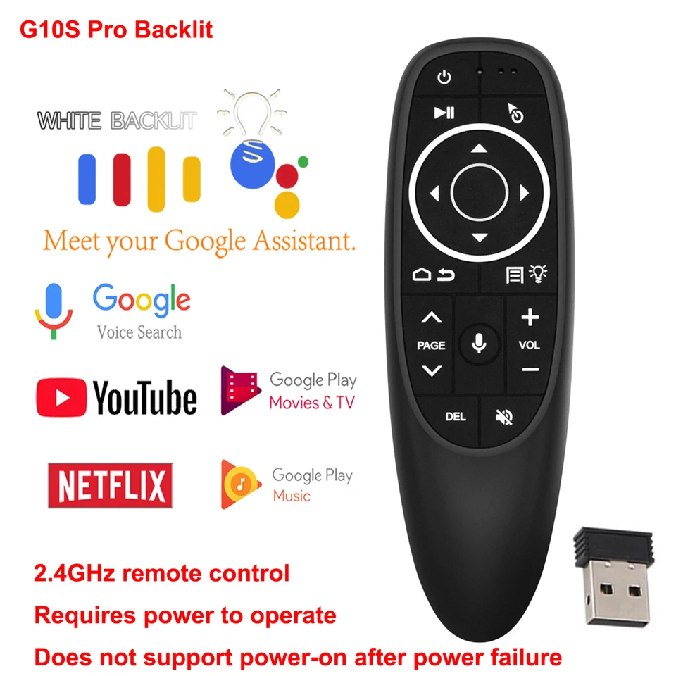 Control remoto de aire G10S Pro con voz, giroscopio inalámbrico mini 2.4GHz y aprendizaje IR para Android TV Box HK1 H96 Max X96 Mini 6