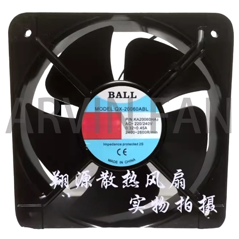

Brand New QX-20060ABL P/N.KA20060HA AC-220/240V 0.32-0.45A Fan