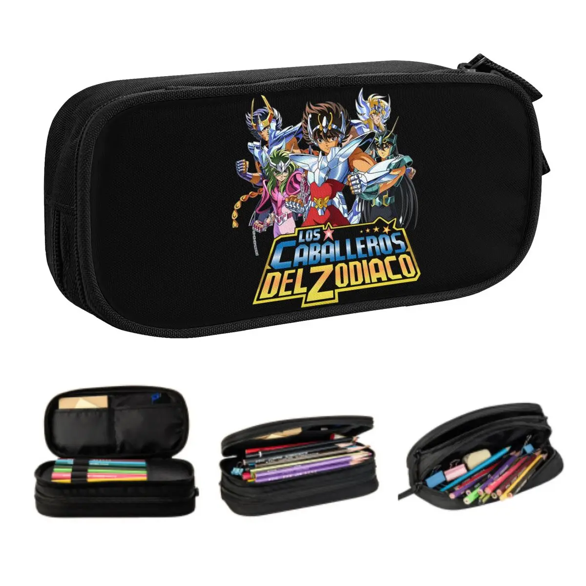 

Custom Kawaii Saint Seiya Pencil Cases for Girls Boys Los Caballeros del Zodiaco Large Capacity Pen Box Bag School Supplies