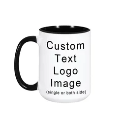 Immagine personalizzata tazze da caffè in ceramica da 15 once foto di famiglia tazza di Design testo personalizzato tazze fai da te amici compleanno regalo creativo novità