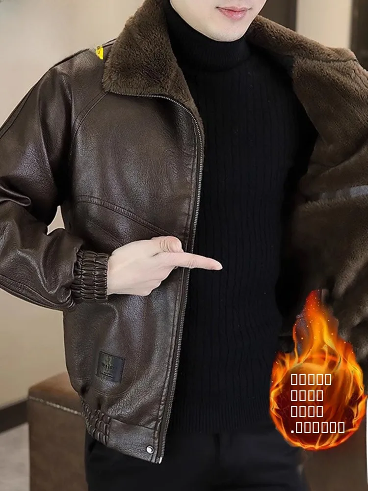 

Куртка TUCANO из натуральной кожи премиум-класса для мужчин, с меховой подкладкой, теплая, деловая, повседневная, глянцевая поверхность