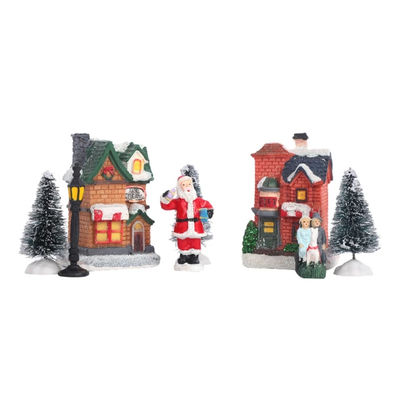 Illuminated Village Collection Christmas Winter Village Animated Christmas Scene with LED Lights Xmas Presents for Dropshipping