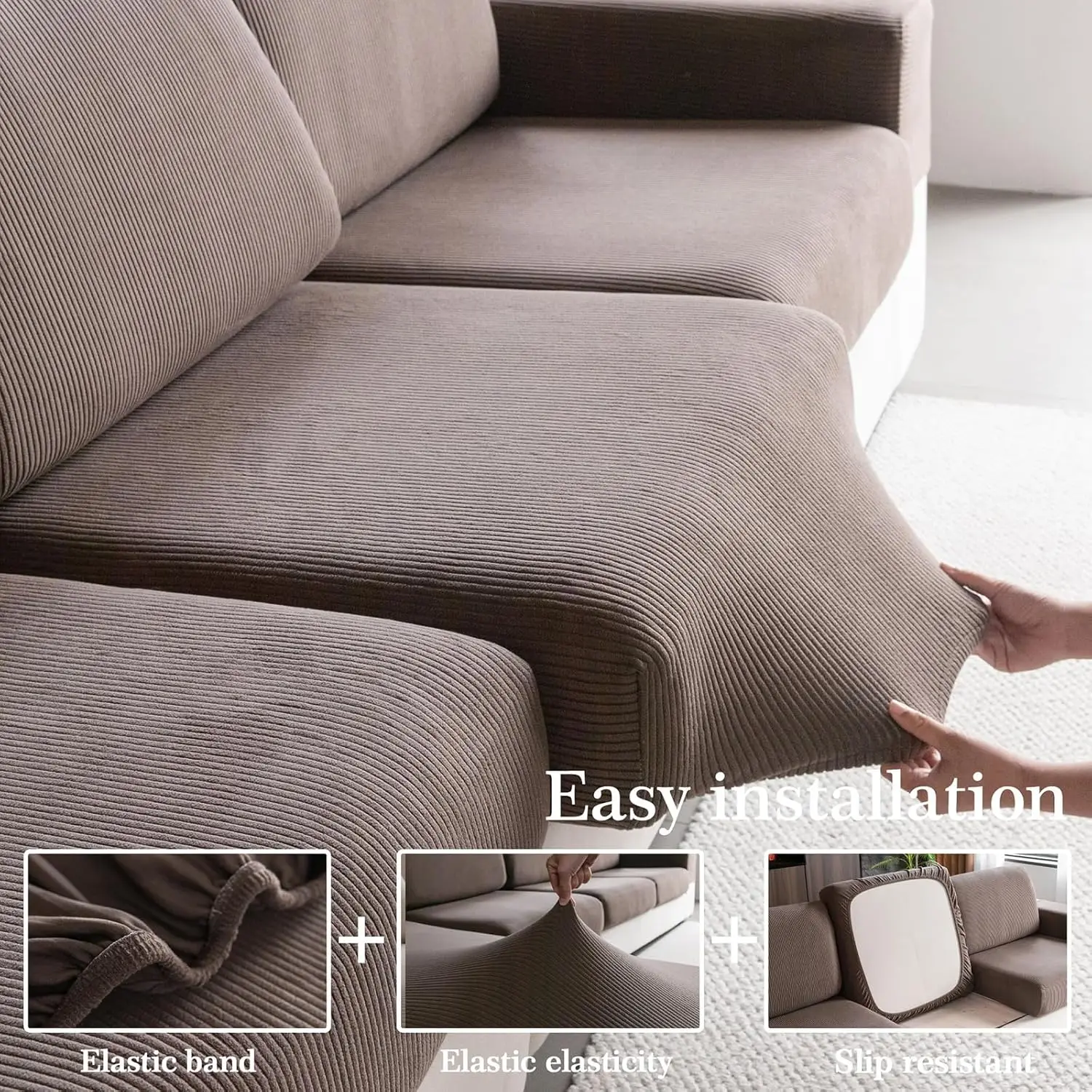 1PC Jacquard Pet Proof Sofa Slipcover Universal Stretch Elastic Sofa Cover for Sectional Couches L Shaped Furniture Protector