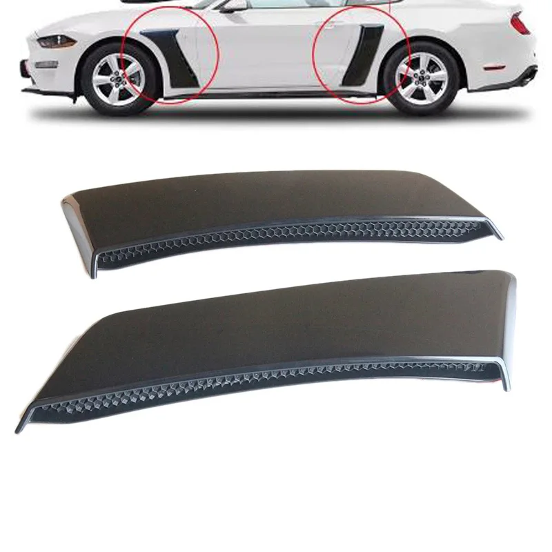 New R Style Car Front / Rear Side For Fender Door Scoops Plate For Ford For Mustang GT350 2015-2018 Car For Fender Scoops Cover