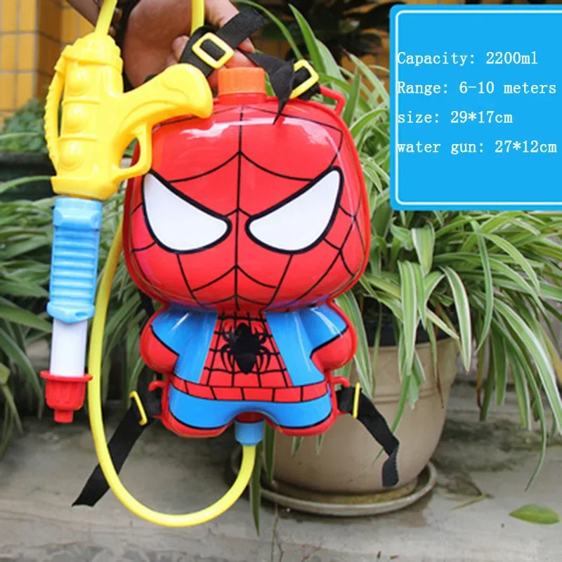 Disney Marvel figurka Iron Man plecak Spiderman pistolet na wodę Anime plaża kąpielowy dryfujący prezent urodzinowy dla dzieci