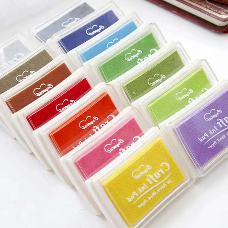 15 Colores Inkpad DIY Khắc Con Dấu Cao Su Cho Vải Gỗ Giấy Nghệ Sĩ Pha Lê Thủ Công Mực Miếng Lót Trường Văn Phòng Cung Cấp Văn Phòng Phẩm