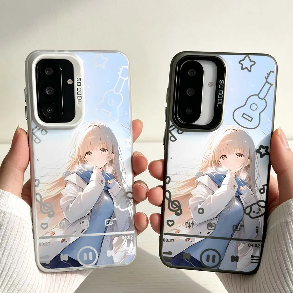Mahiru Shiina Ainme Art For Samsung Galaxy A06 A07 A16 A14 A22 A25 A26 A33 A35 A36 A55 A56 M55 Colored Silver Phone Case Soft