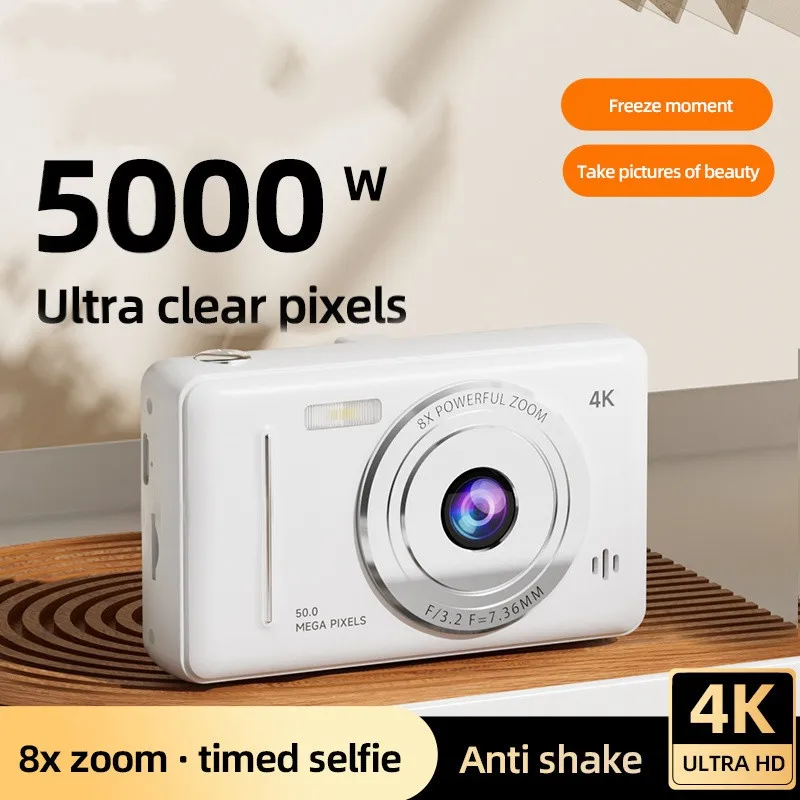 4K Digital Camera Dual Camera Flash 50 Million Hd Pixel Pixel Retro Ccd Portable Card Entry-level Camera Auto Focus