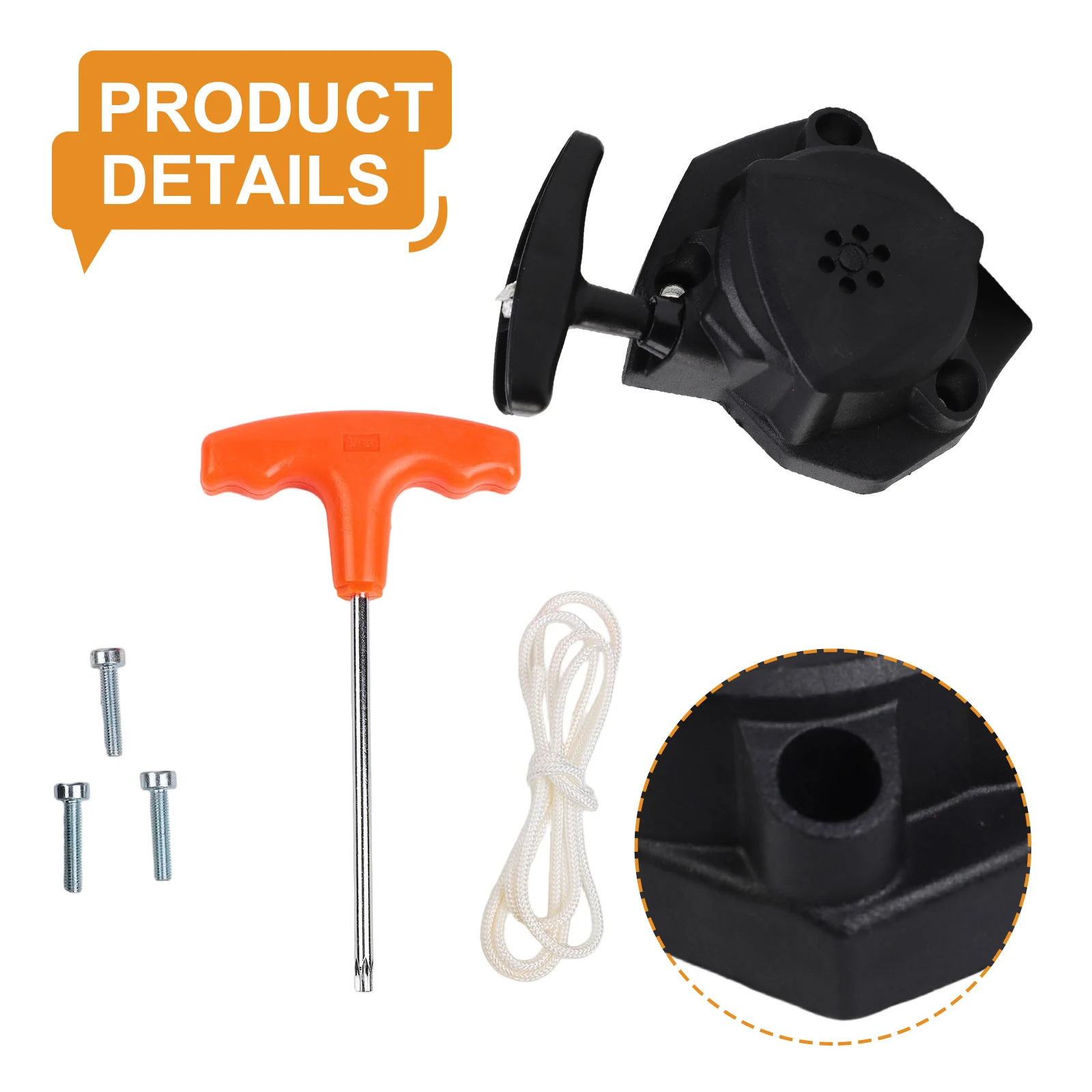 Leaf Blower Starter Recoil Starter Kit Easy Install Blower Starter Kit Quick Single-Pull Starts UV Resistant Material