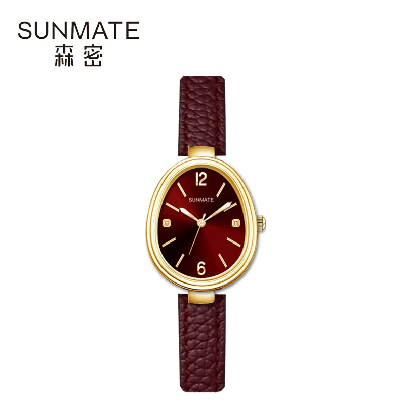 SUNMATE Luxury Vintage Women's Quartz Watch with Genuine Leather Strap,a Perfect Gift for Ladies,comes with A Beautiful Gift Box