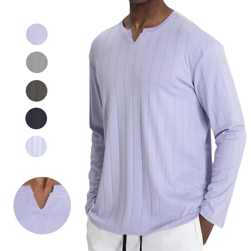 

(M-2XL) Мужская быстросохнущая футболка с длинными рукавами, тренировочные топы для бега в тренажерном зале, фитнес-тренировок, дышащая спортивная рубашка с v-образным вырезом