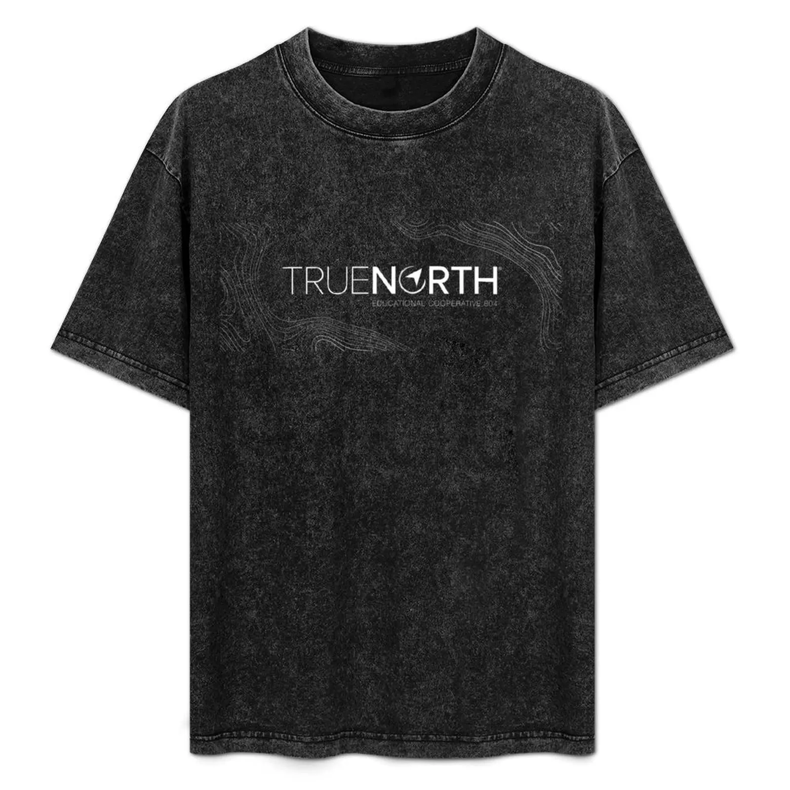 

TrueNorth White logo with Topographic design T-Shirt oversize t-shirts man new edition summer 2025 clothing for men