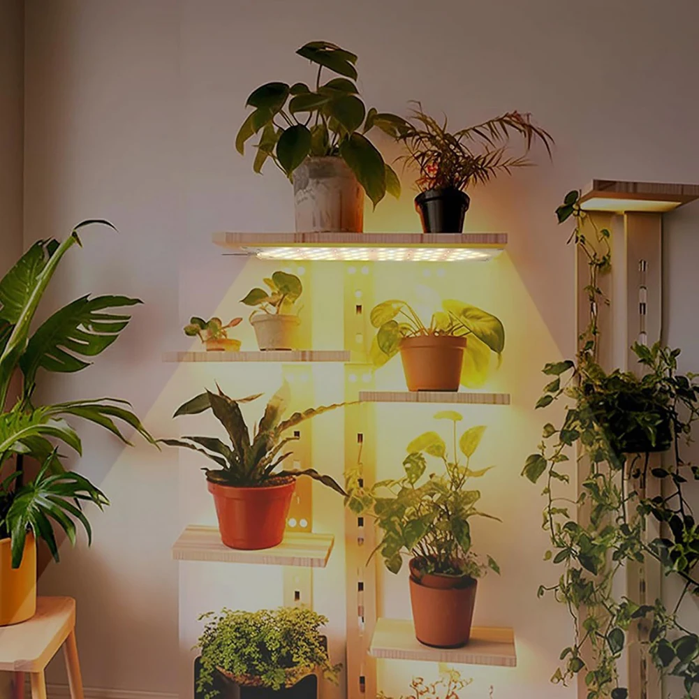 Lâmpada de crescimento vegetal LED ajustável, ajuste do tempo, liga de alumínio, espectro completo, cresce a luz para a planta interna, brilho 4H,