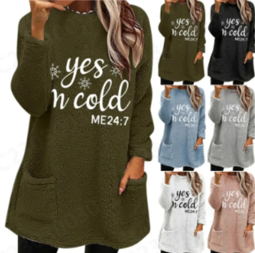 Autumn Winter Hoodies Outfits Women Korean Fashion Sweatshirts Streetwear Winter Wool Pockets Plush Hoodie Harajuku Pullover