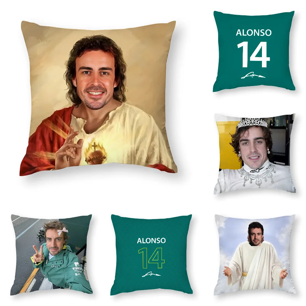 

F-Fernando A-Alonso Jesucristo Pillow Case 3D Print Polyester Fiber 40cm Home Sofa Throw Pillow Cover Decoration Festival Gift