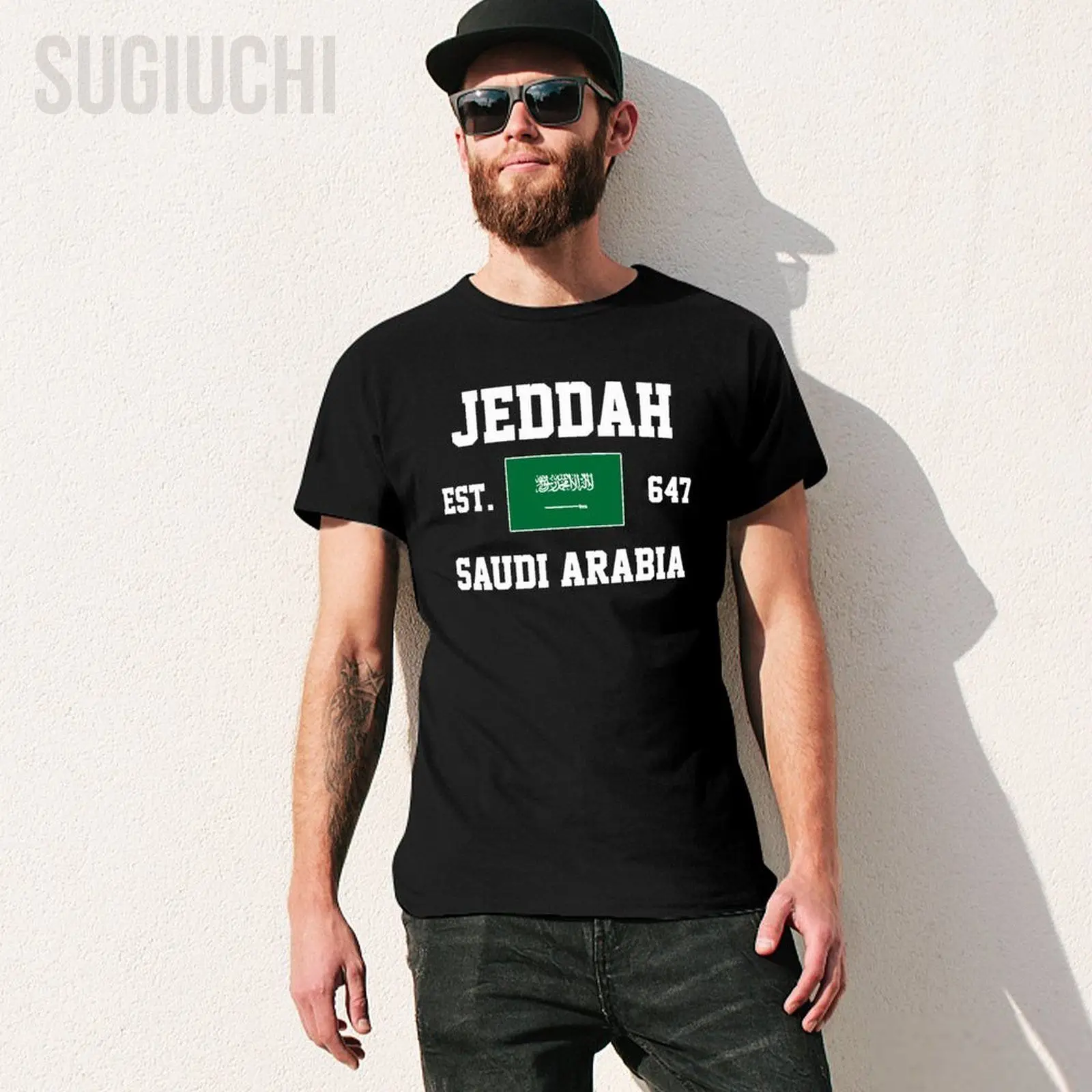 Men Saudi Arabia EST.647 Jeddah Tshirt Tees O-neck T Shirts Women Boys 100% Cotton Short T-Shirt All Seasons