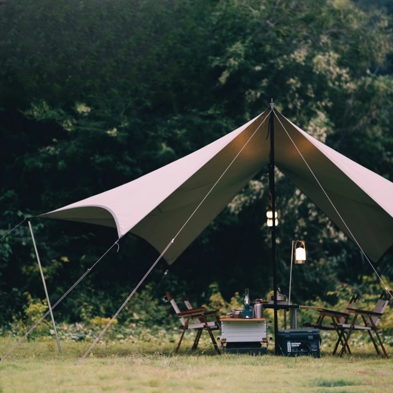 Outdoor camping monster canopy with aluminum rod thickened sun protection rain and heat insulation