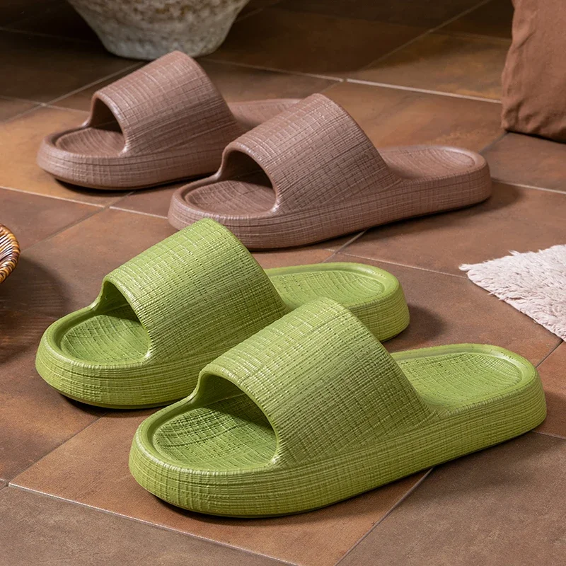 

Мягкие толстые уличные домашние тапочки унисекс из ЭВА, нескользящие домашние сандалии, мужская пляжная обувь, тапочки на подошве, женская летняя мода