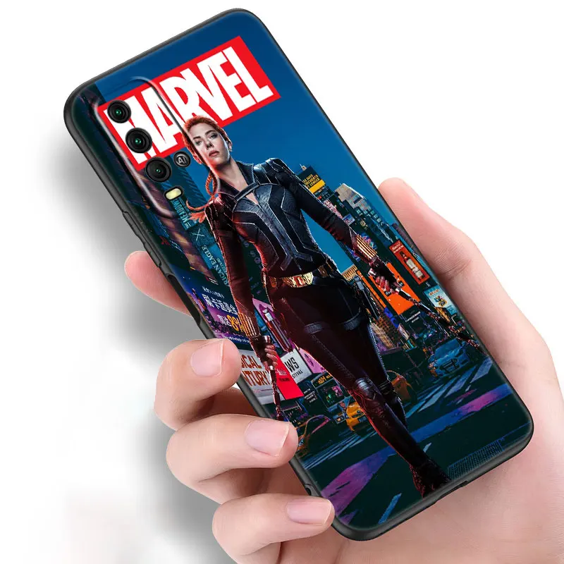 Marvel Black Widow Black Phone Case For funda Xiaomi Redmi Note 12 11 11S 11T 10 10T 5G 10S 9S 9 8T Pro 11A A1 Plus Cover