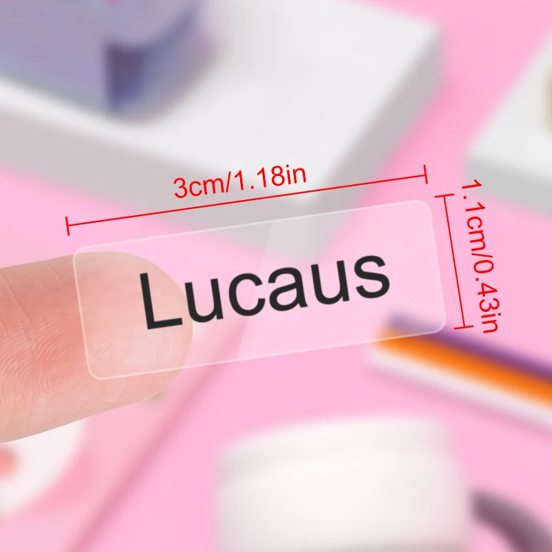 ‌Custom Kids Name Stickers for School - Waterproof Transparent Labels, Sports Bottles & Lunch Box Markers, DIY Crafts‌
