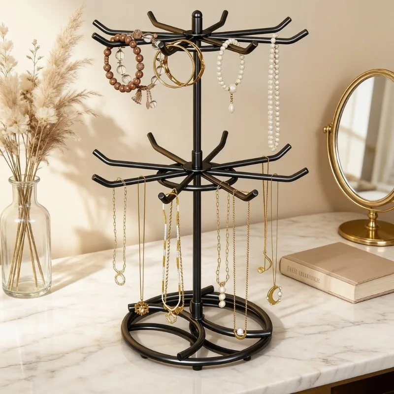 Spinning Jewelry Organizer Stand Desktop Necklace Earring Bracelet Display Holder