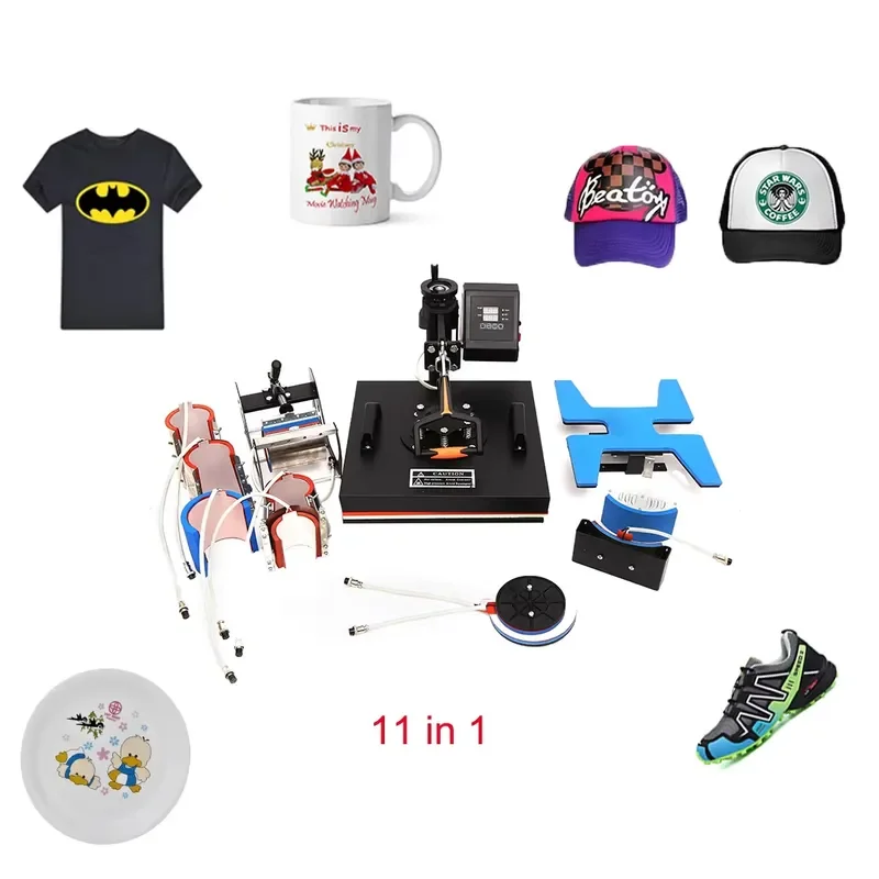 STROVAN Factory Combo Heat Press Printer Machine Thermal Transfer Printer for Hat/mug/plate/t-shirts Printing Machine 11 in 1