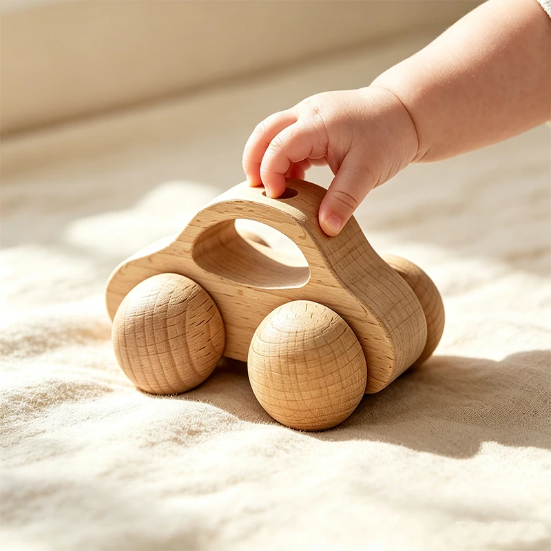 Holzspielzeug für Babys, Buchenholzblöcke, Tierfiguren, Hunde, Cartoon, pädagogisches Montessori-Spielzeug für Kinder, Beißspielzeug für Babys