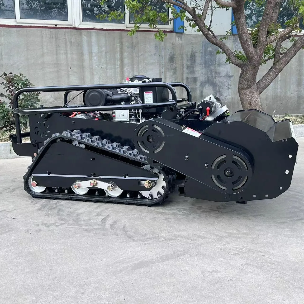 Remote Control Rubber Track Flail Mower All Terrain Self-propelled Lawn Cutting Robot