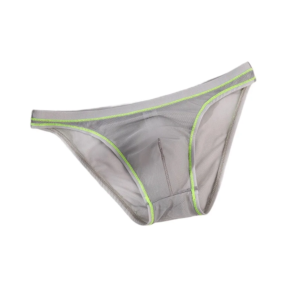 Men's Sexy Briefs Transparent Mesh Seamless Underwear Low-Rise UltraThin Sheer Male Panties Mens Sexy Underwear