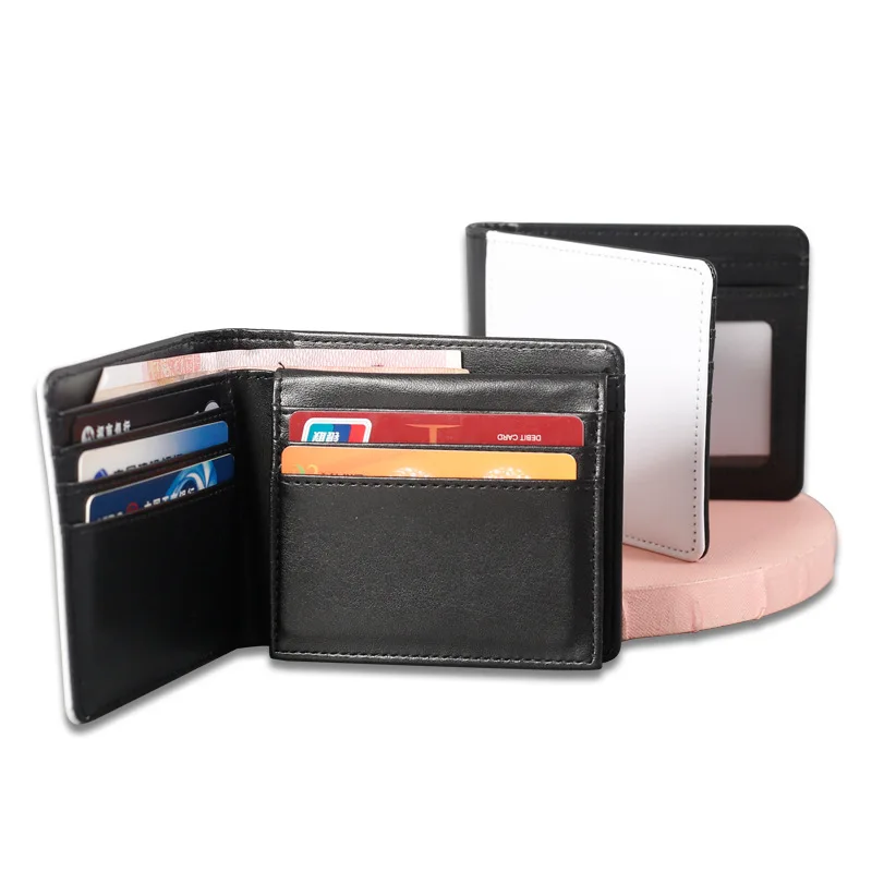 

Free Shipping 8.66*3.74 inches 20pcs/Lot Double Fold Sublimation PU Men Wallets Blanks For Custom Business Gifts