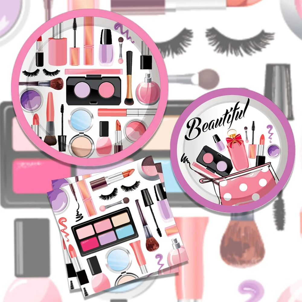 Spa Make Up Partyzubehör Kosmetik Alles Gute zum Geburtstag Banner Papier Goodie Bags mit Aufklebern Mädchen Frauen Geburtstag Party Dekoration – Detail 15