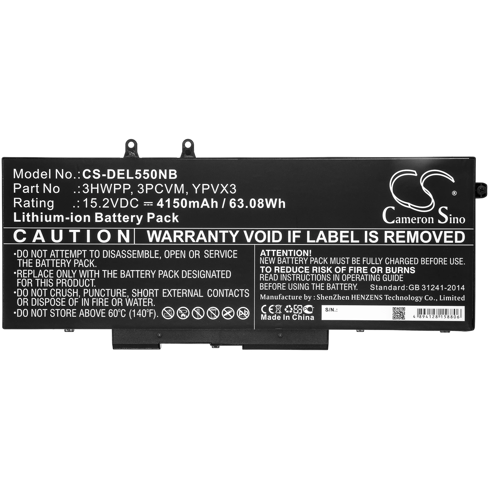 High-Quality Li-ion Notebook Battery for DELL Latitude 5501 and Latitude 14 5410 – 15.2V, 4150mAh