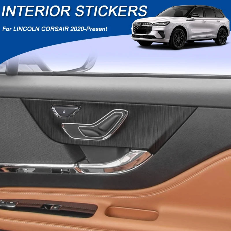 

For LINCOLN CORSAIR 2020-2026 LHD Car Carbon Black Interior Sticker Lifting Window Panel Decal Gear Inner Door Protective Film