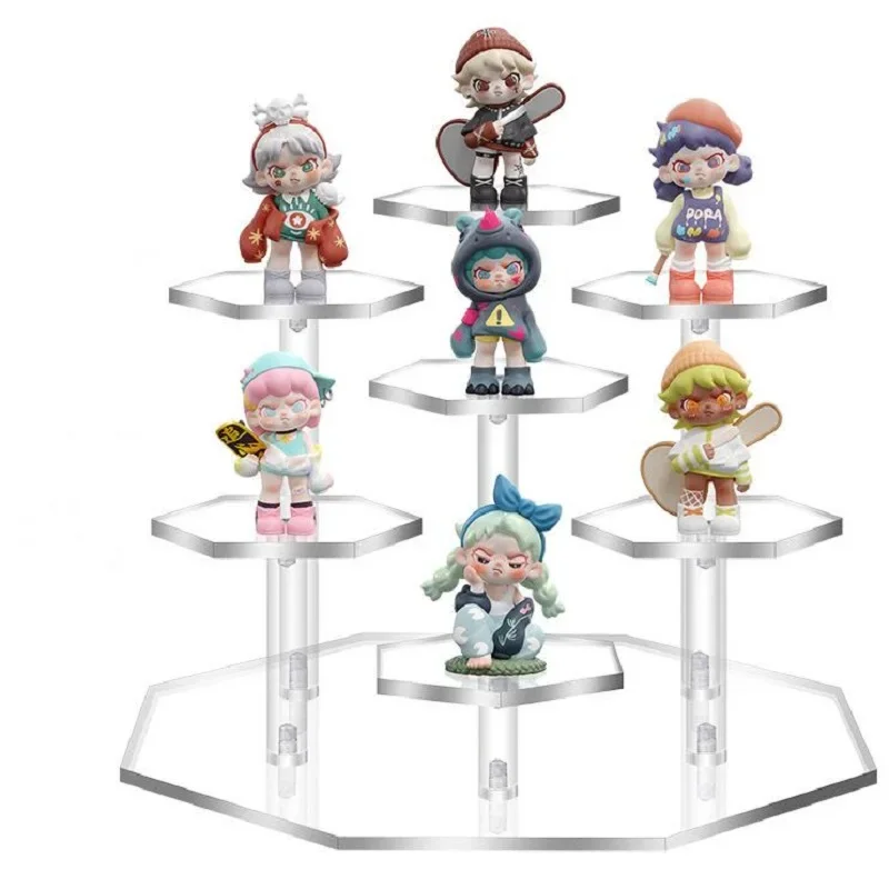 3/4/7 Position Dazzling Colorful Acrylic Display Rack Lipstick Cosmetics Toys Model Storage Rack Colorful Dessert Display JJ2649
