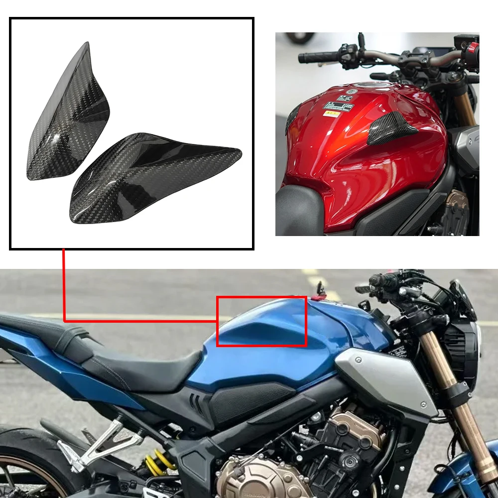 Motorcycle Carbon Fiber Fuel Tank side Protector Ornamental Accessories Set Fit For Honda CB650R 2018-2026 CB 650R