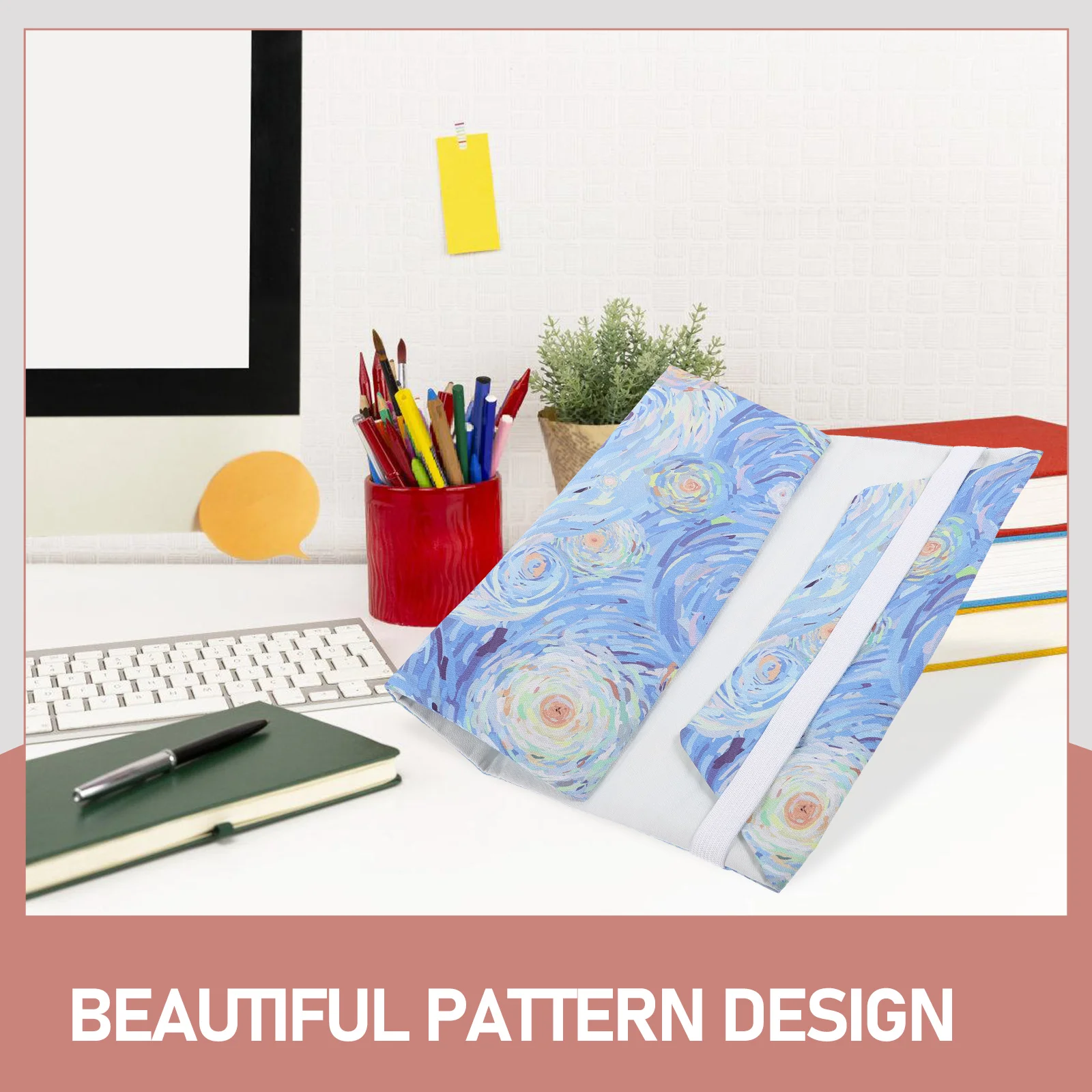 Book Cover Sleeve Protector A5 Book Covers Hardcover Soft Cloth Book Protector Flower Pattern Adjustable Book Sleeve Notebook