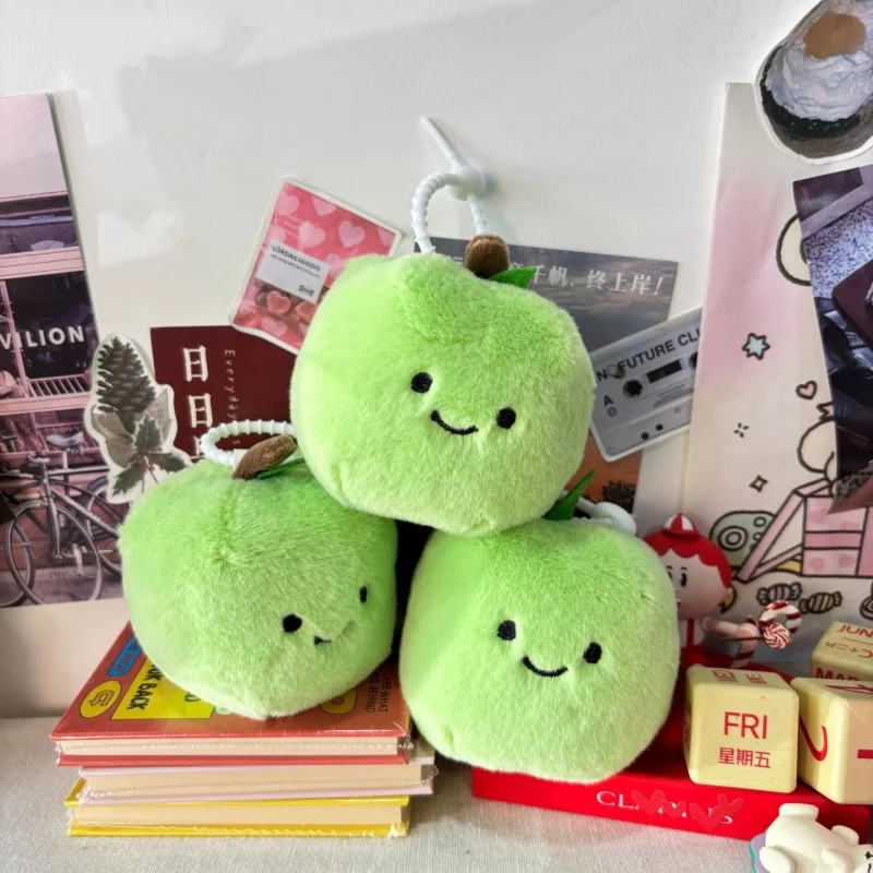 New Green Apple Keychain,Plush Cute Keychain Soft Stuffed Plush Keyring for Kids' Backpack,Purse Fashion Bag Pendant