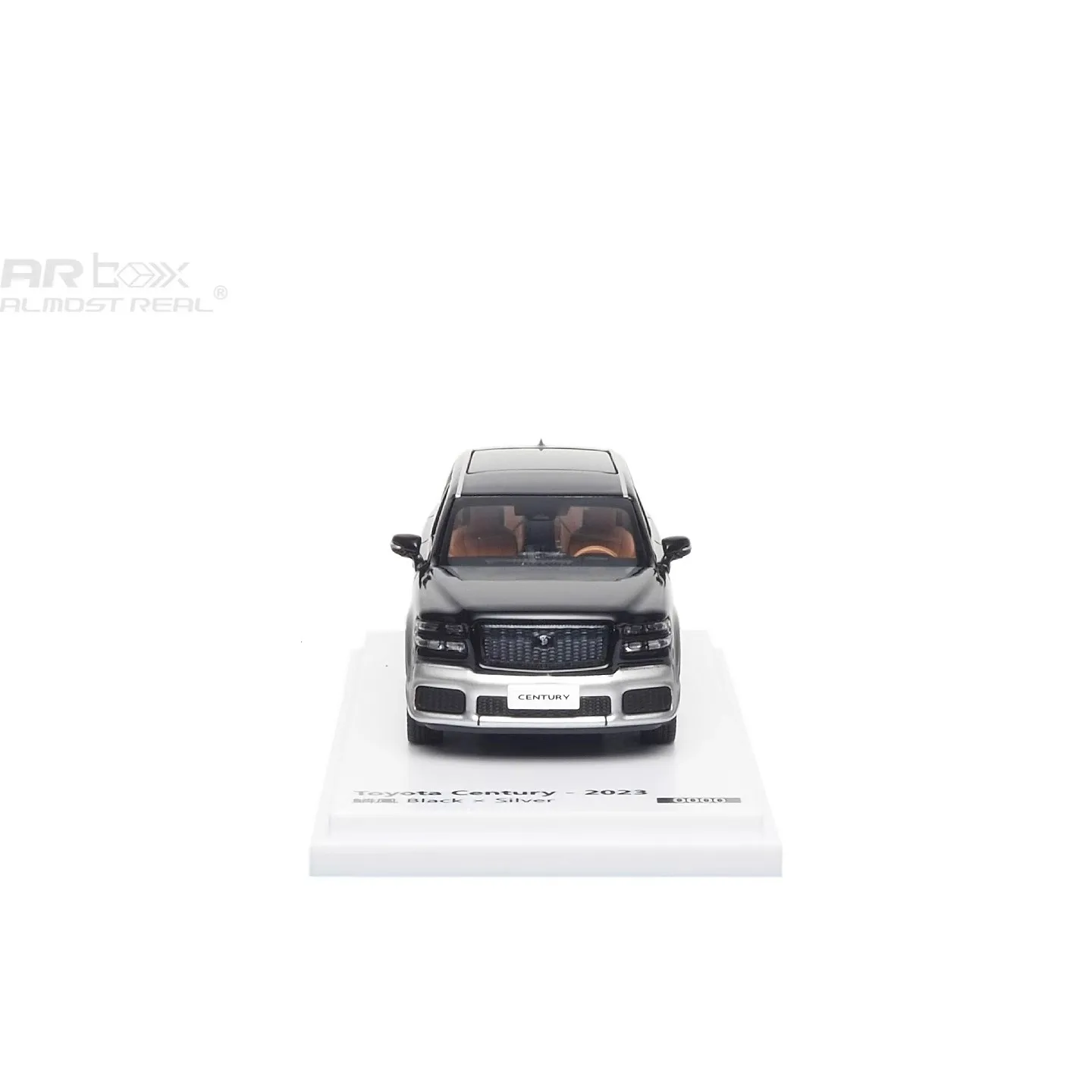 โมเดลรถ SUV อัลลอยด์ Almost Real AR Box 1/64 รุ่นจำลองปี 2023 โตโยต้า เซ็นจูรี่ ลินเฟิง สีดำ-เงิน ของตกแต่งห้อง ของขวัญ