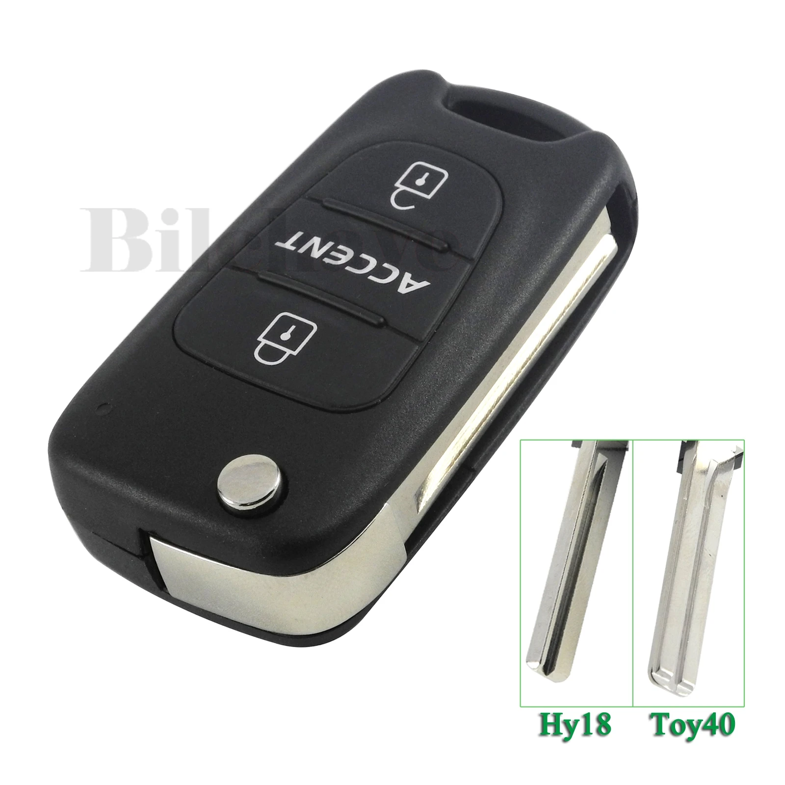 jingyuqin Flip Folding Remote Key Shell 3 Buttons Fob For Hyundai Accent Keyless Entry Cover Car Alarm Housing HY18 TOY40 Blade