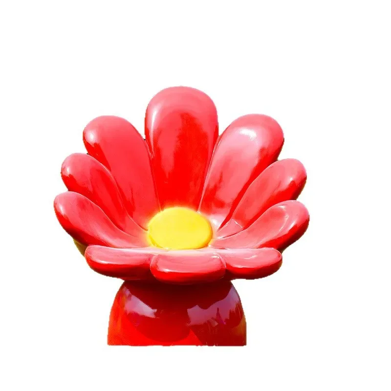

Sunflower flower shaped seat, outdoor fiberglass sculpture, garden landscape decoration sketch, kindergarten shopping mall
