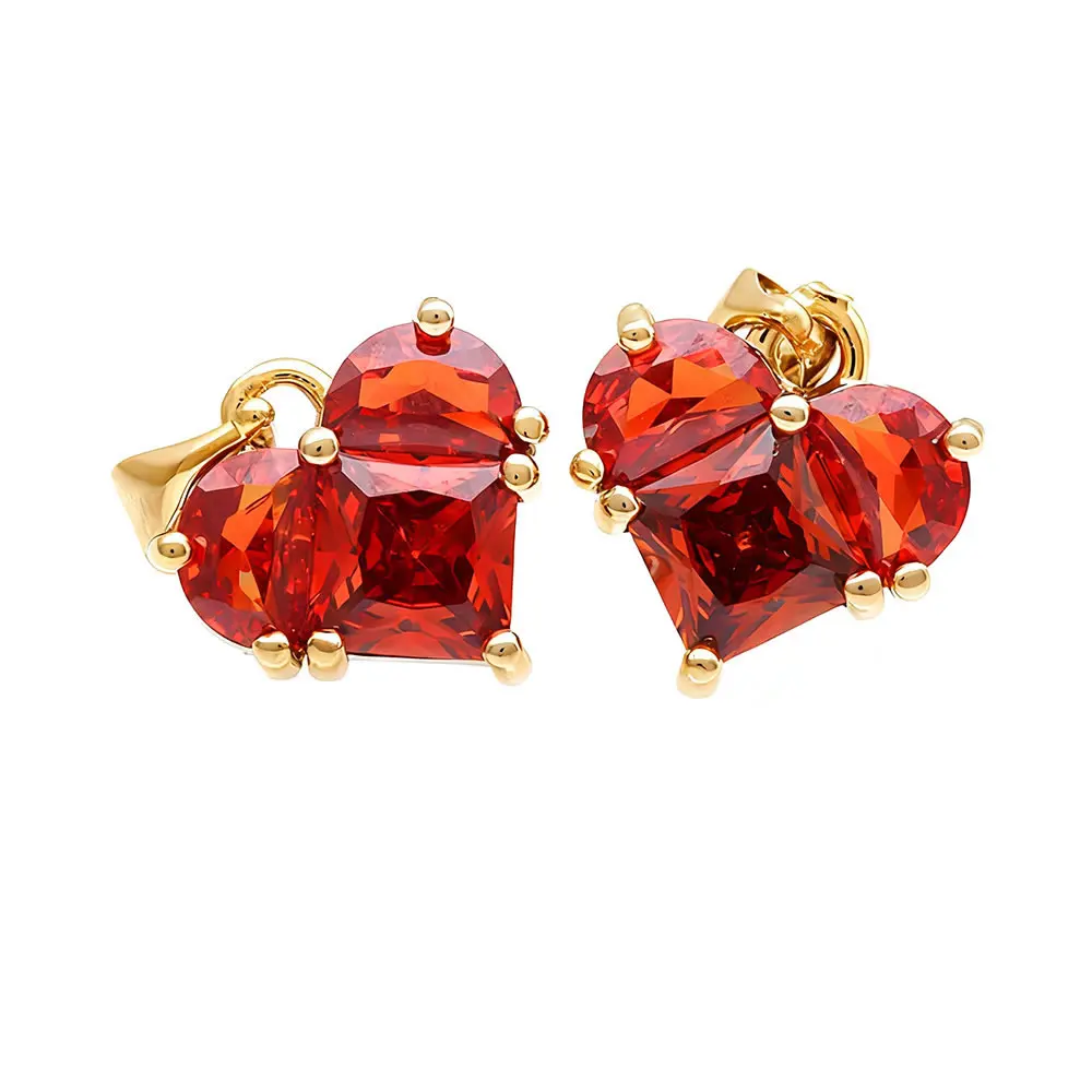 18K Gold Farbe Messing und Zirkon Herz Charms Anhänger Hochwertige Schmuckherstellung Halskette Ohrringe Zubehör für Frauen – Detail 32