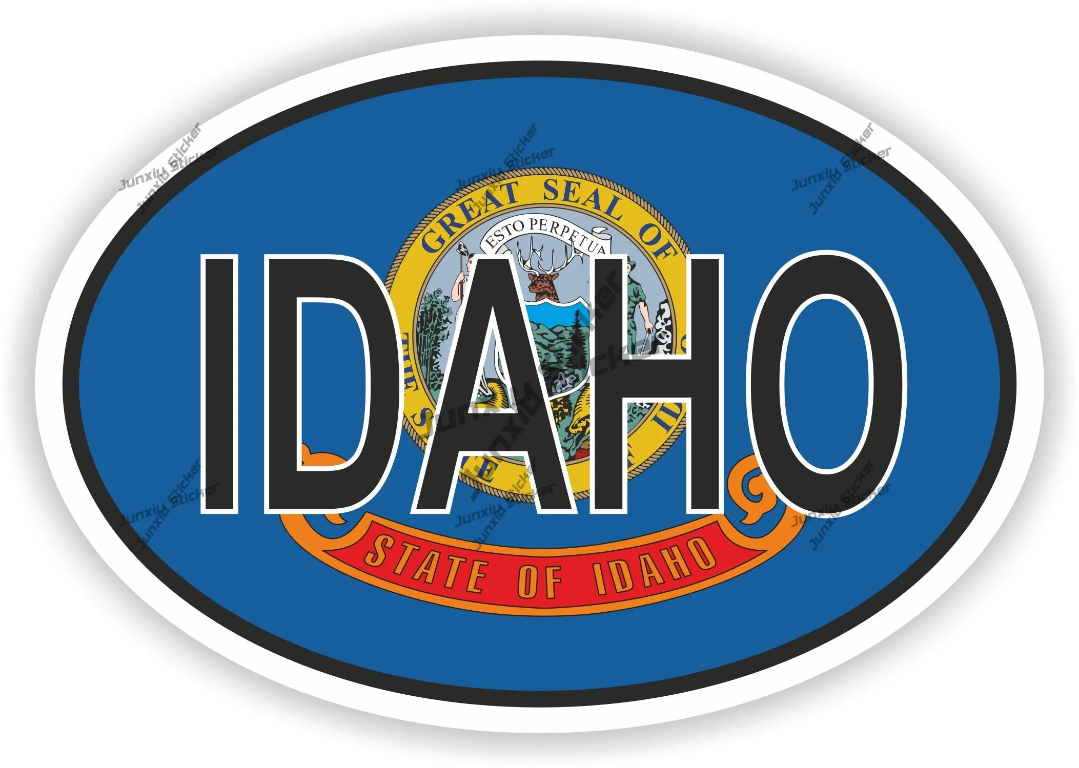 

Idaho Flag Country Code Oval Sticker Waterproof Decals Trolley Case Motorcycle Accessories Sticker For Decoration Creative Decal