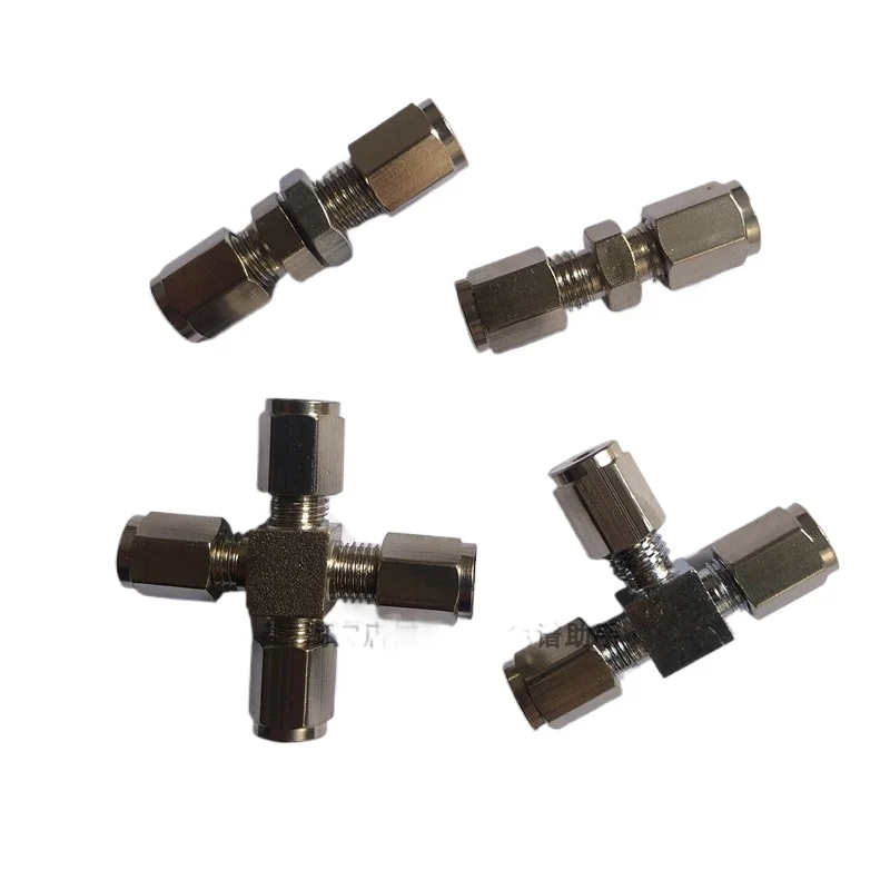 Chromatoraphy instrument Two-way, tee, four-way through plate, copper joint 1/16 2 3mm 1/8 copper chrome-plated nickel