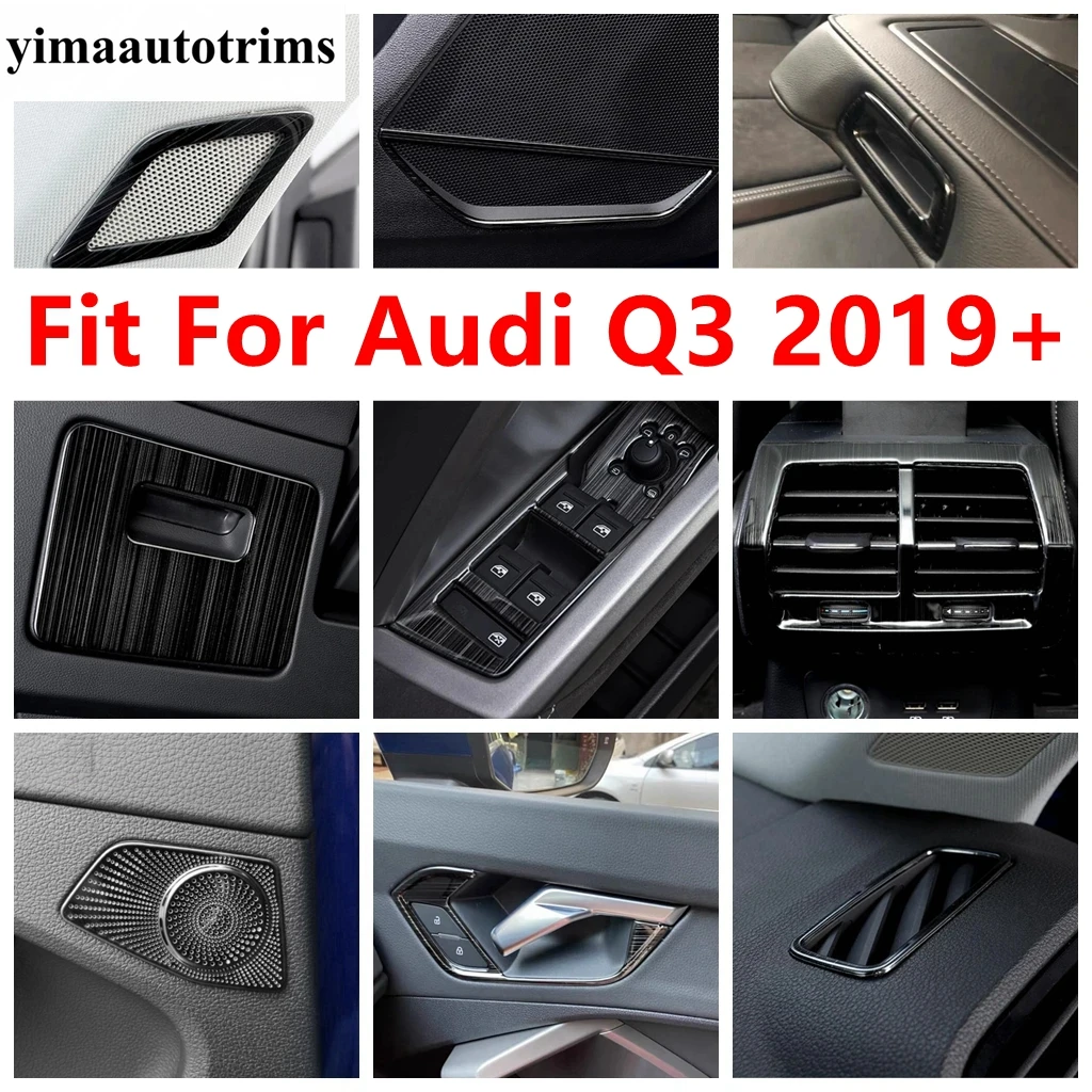 

Dashboard Air AC Conditioning Vent Outlet / Door Speaker / Glove Box Cover Trim For Audi Q3 F3 2019 - 2024 Stainless Accessories