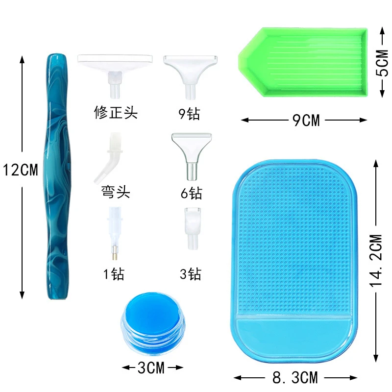 New Diamond Painting Rhinestone Pen Resin Dual-Head Tool Set Combination Foreign Trade New Product Rhinestone Applicator Tool