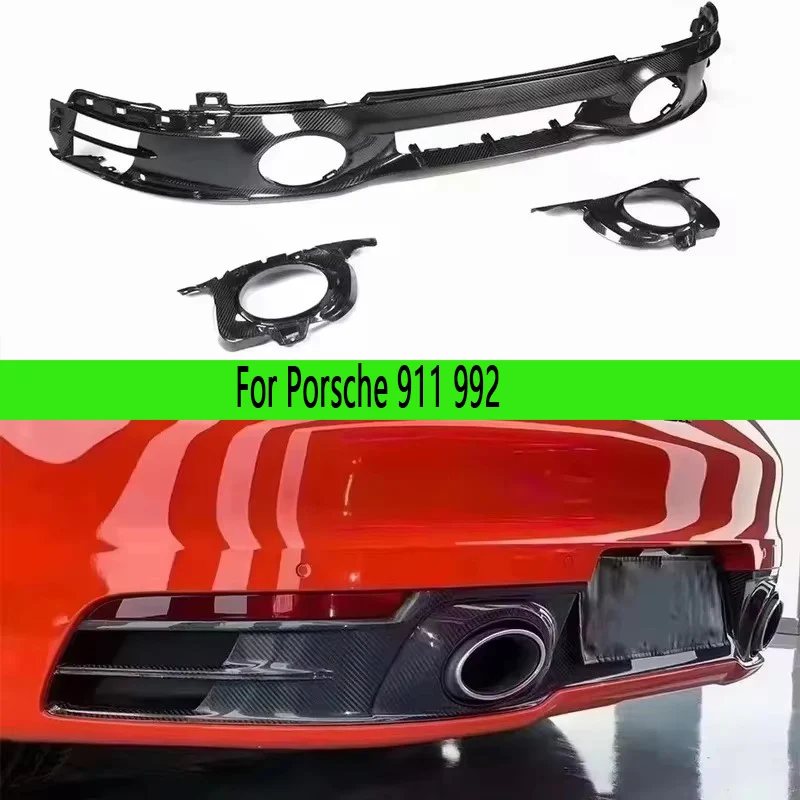 

Для Porsche 911 992, задняя губа из сухого углеродного волокна, автомобильный задний бампер, диффузор, задние сплиттеры, спойлер, задняя губа, автомобильные аксессуары