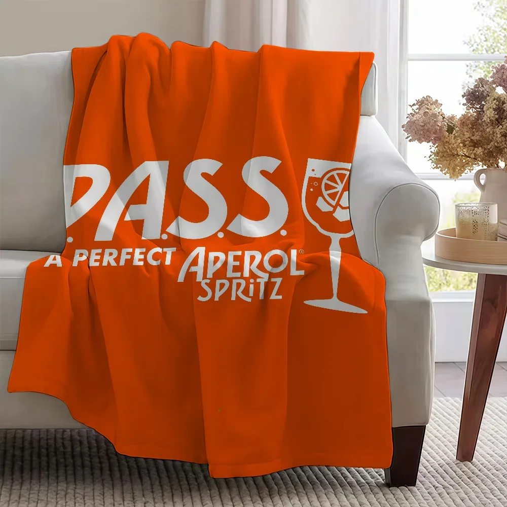 Funny Aperol Spritz Cocktail Lover Throw Blanket Orange Couch Decor Gift for Party Night