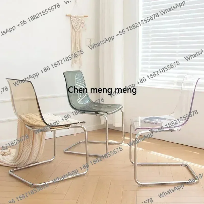 

Creative Transparent Acrylic Leisure Chair Home Living Room Backrest Dining Chair Nordic Simple Design Cafe Dining Chairs