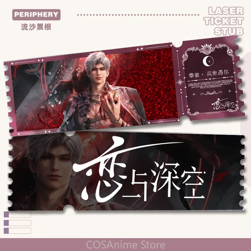 Anime gra miłość i głęboki kosmos Xavier Sylus Zayne Caleb Kawaii Cosplay akrylowe Quicksand bilet Stub stojak na biurko rysunek 2025